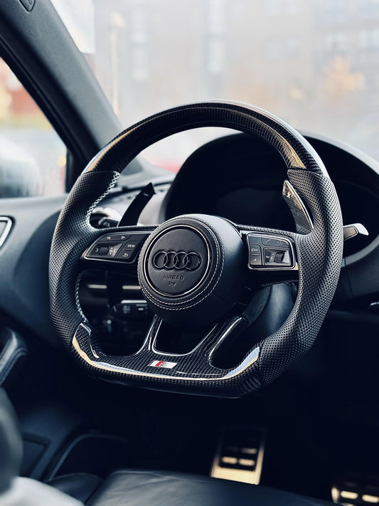 Audi Carbon Fiber Steering Wheel S3 S4 S5 RS3 RS4 RS5 RS6 2017+